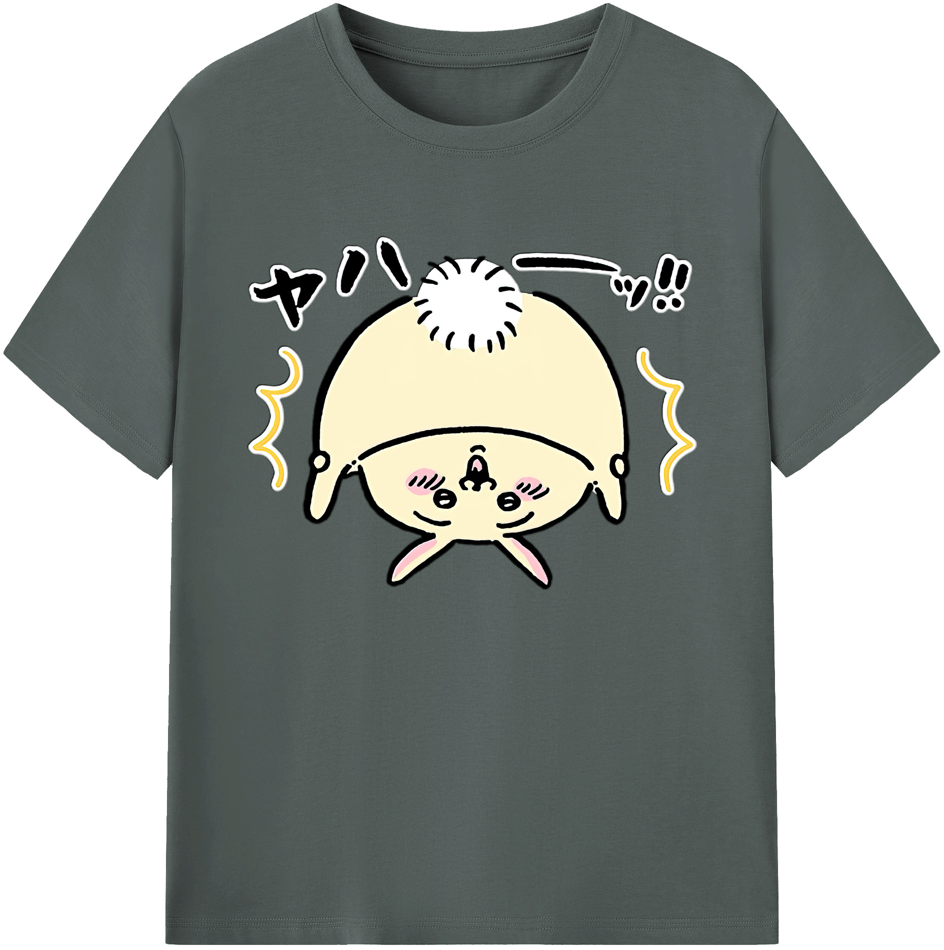 （画像用） ちいかわ うさぎ Chii-kawa usagi 綿100％ メンズ半袖Tシャツ｜肌触りやわらか＆通気性